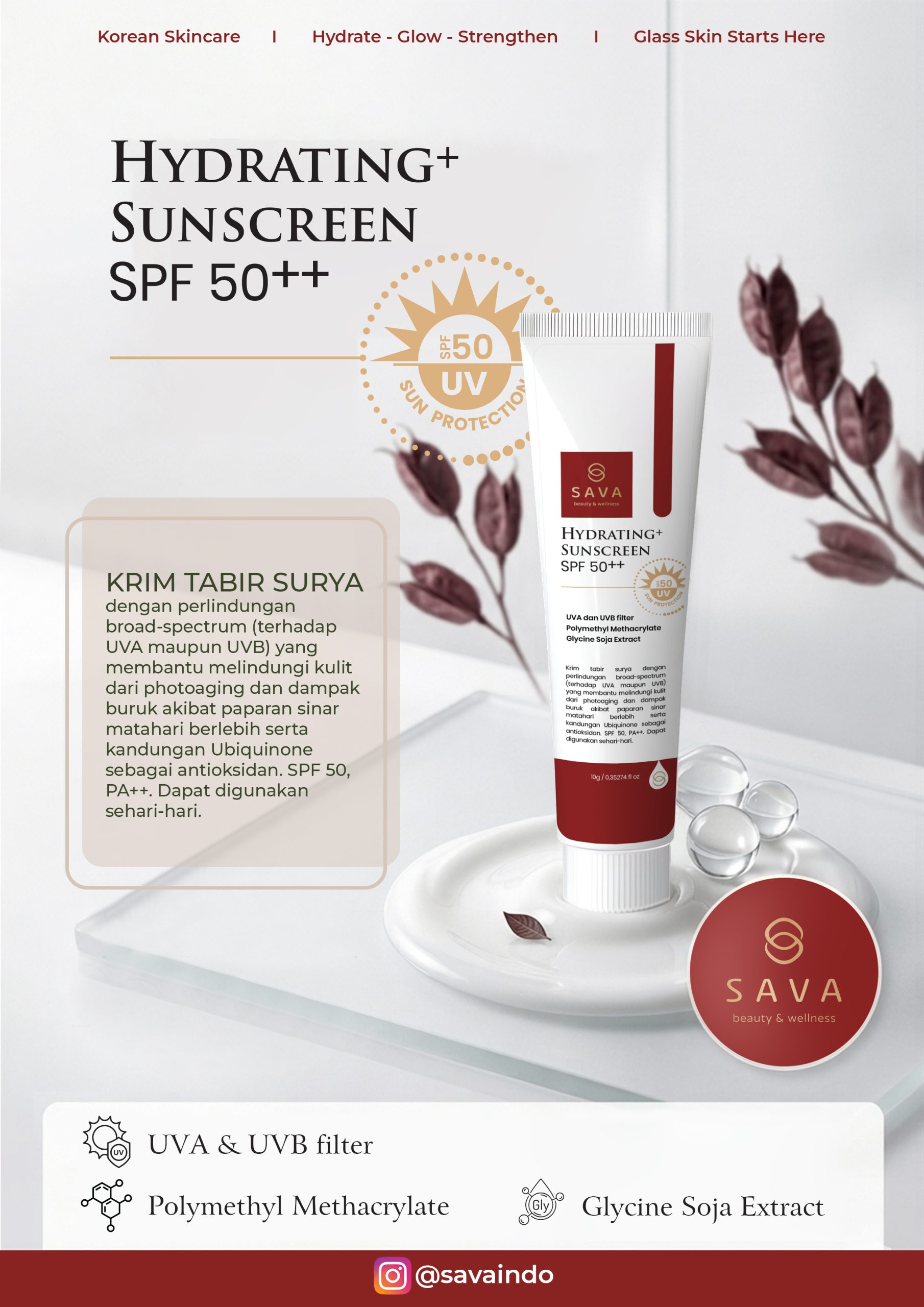 Hydrating +Sunscreen SPF 50++ - Image 3